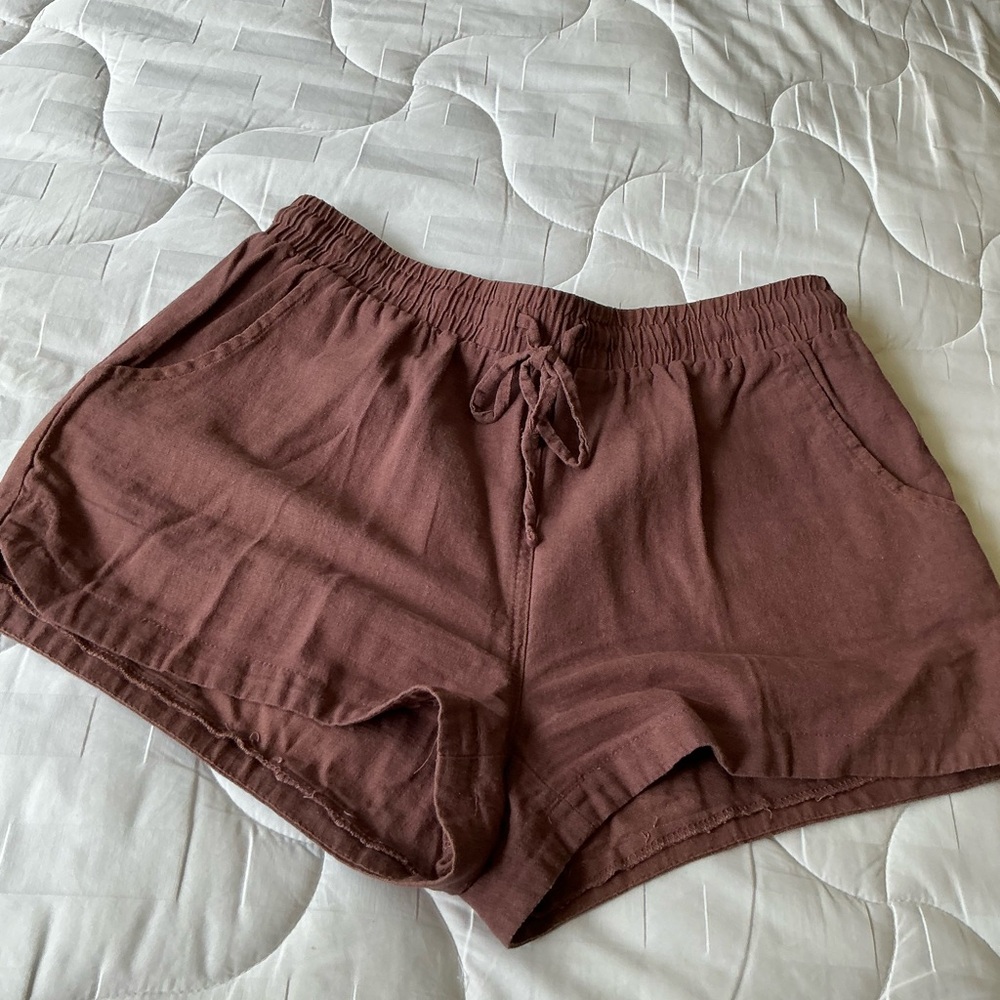 Revamped Mid Waist Terra cotta Shorts sz XL